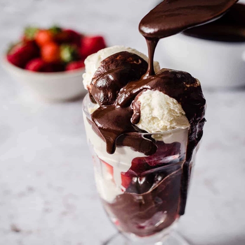 Ice Cream and Choc Sauce